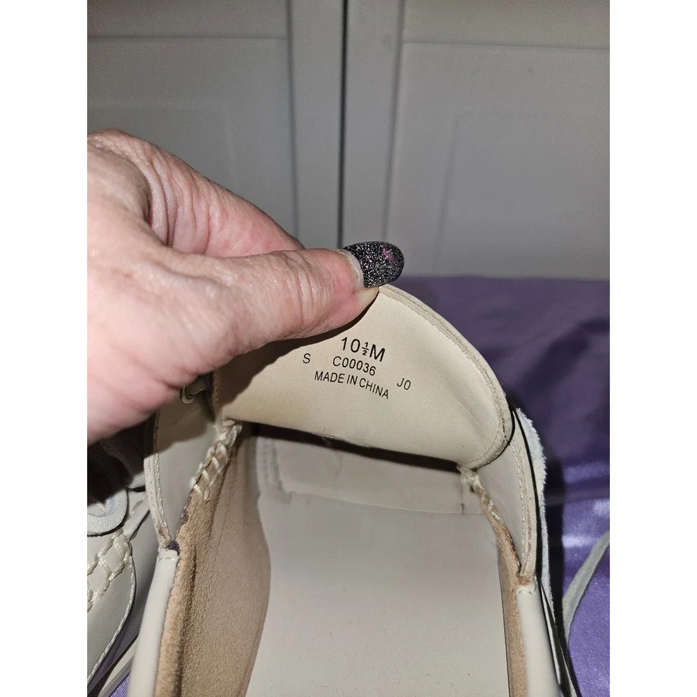 Cole Haan Resort‎ Mens 10.5 M Light Gray Leather Boat Shoes Loafers C00036
